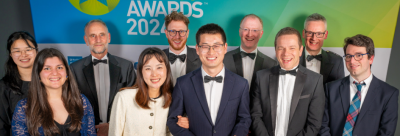 Dr Yabin Liu (centre) at the Scottish Renewables Young Professionals Green Energy Awards