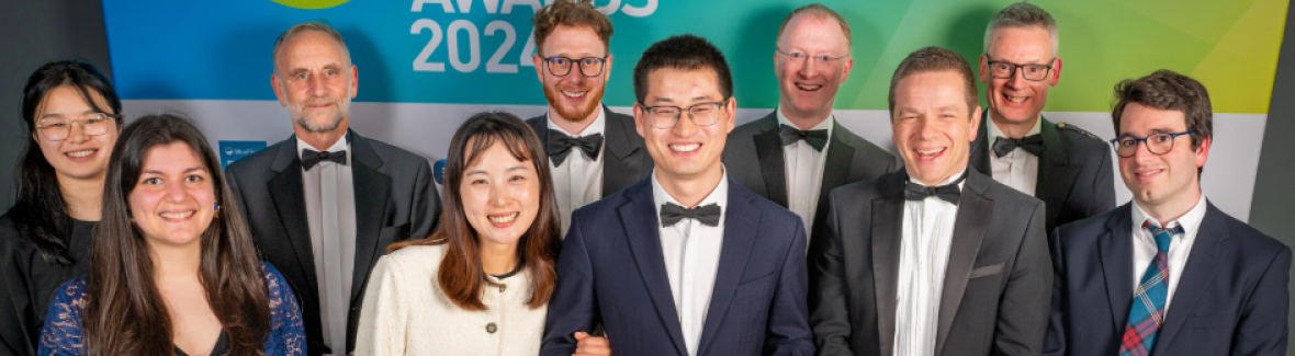 Dr Yabin Liu (centre) at the Scottish Renewables Young Professionals Green Energy Awards