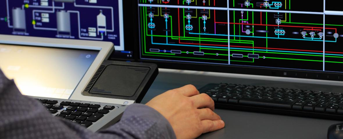 a person controlling power systems monitoring equipment