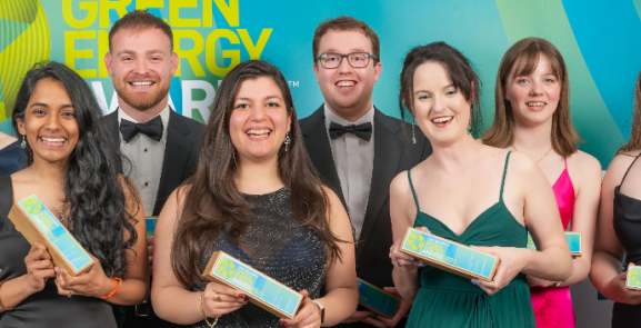 Dr Desen Kirli (front row, centre) pictured with other winners at the Scottish Renewables Young Professionals Green Energy Awards 2023 in Glasgow